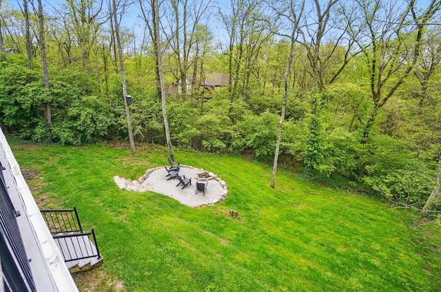 9127 Red Cedar Dr, West Chester, OH 45069 - view of yard with an outdoor fire pit and a patio area