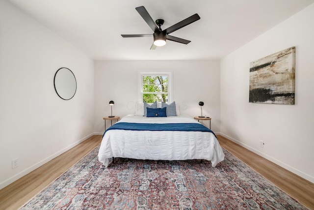 86 Hiawatha Ave, Westerville, OH 43081 - bedroom with a ceiling fan, baseboards, and wood finished floors