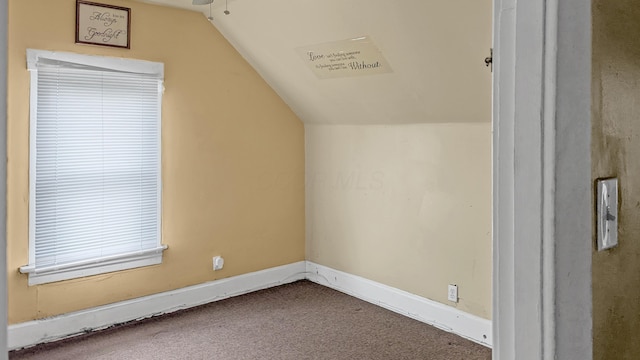 605 S 22nd St, Columbus, OH 43205 - additional living space featuring lofted ceiling, carpet floors, and ceiling fan