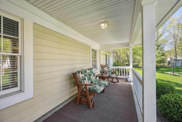 view of patio featuring covered porch