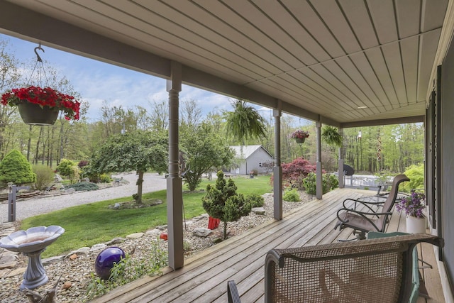 3615 Dragoo Rd, Nashport, OH 43830 - wooden deck featuring a yard