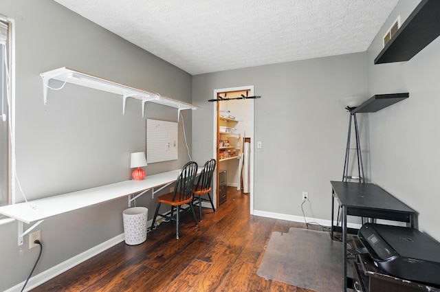 4969 Shannonbrook Dr, Columbus, OH 43221 - office area featuring baseboards, a textured ceiling, and wood finished floors