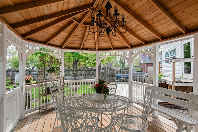 6 Town St, Pataskala, OH 43062 - deck with a gazebo, a fenced backyard, and outdoor dining area