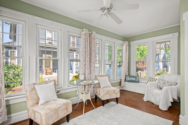 6 Town St, Pataskala, OH 43062 - sunroom featuring plenty of natural light, crown molding, and wood finished floors