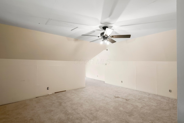 6 Town St, Pataskala, OH 43062 - additional living space with carpet flooring, a ceiling fan, and vaulted ceiling