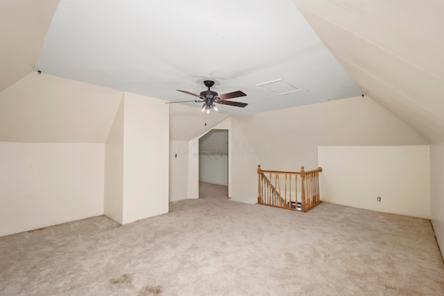 6 Town St, Pataskala, OH 43062 - additional living space featuring lofted ceiling, carpet, attic access, and a ceiling fan