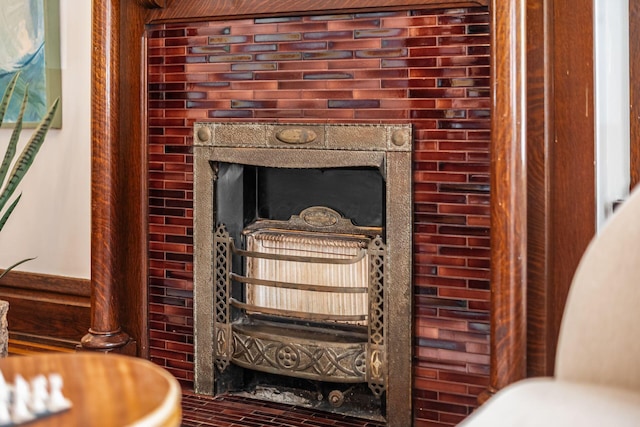 details with a fireplace