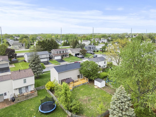 aerial view featuring a residential view