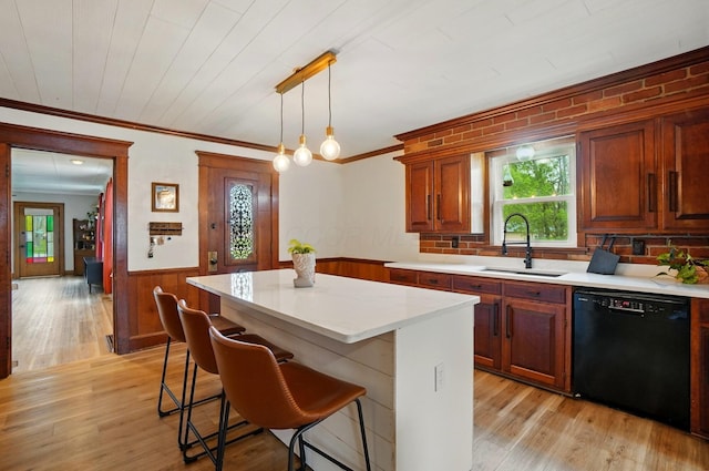 kitchen with dishwasher, plenty of natural light, and light countertops