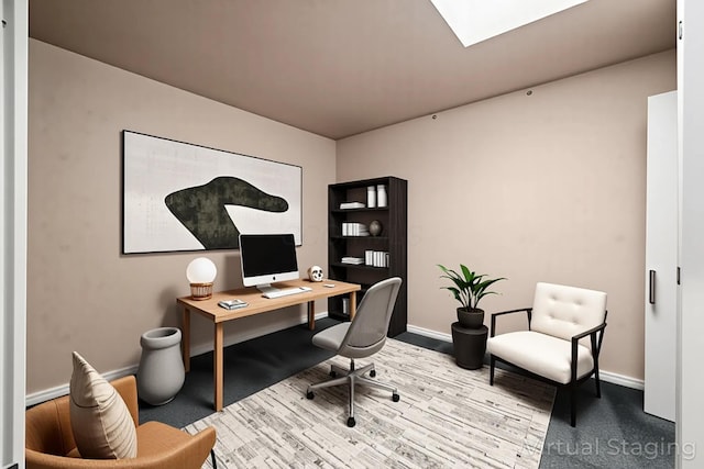 1624 Coppertree Ln, Columbus, OH 43232 - home office with a skylight and baseboards