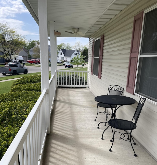 1554 Claudia Ln, Marysville, OH 43040 - covered porch with ceiling fan and a residential view