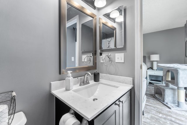 9137 Parkpoint Ln, Lewis Center, OH 43035 - full bathroom featuring vanity, toilet, and wood finished floors