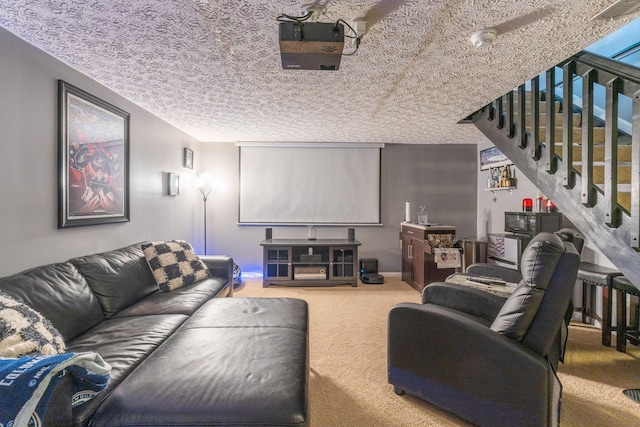 9137 Parkpoint Ln, Lewis Center, OH 43035 - carpeted home theater room featuring a textured ceiling