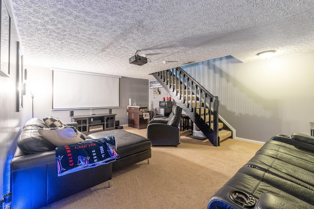 9137 Parkpoint Ln, Lewis Center, OH 43035 - carpeted home theater featuring a textured ceiling