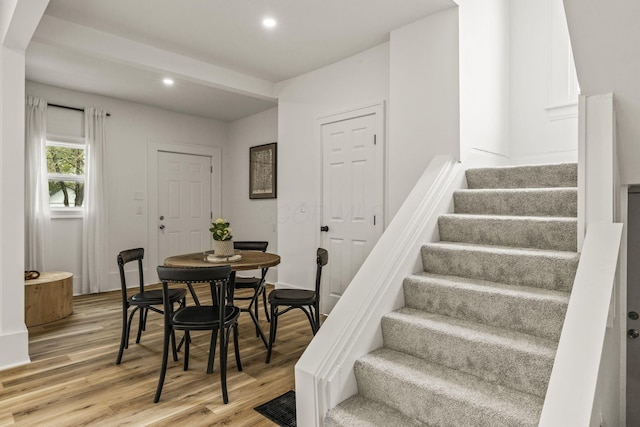 147 N Ogden Ave, Columbus, OH 43204 - stairs with recessed lighting and wood finished floors