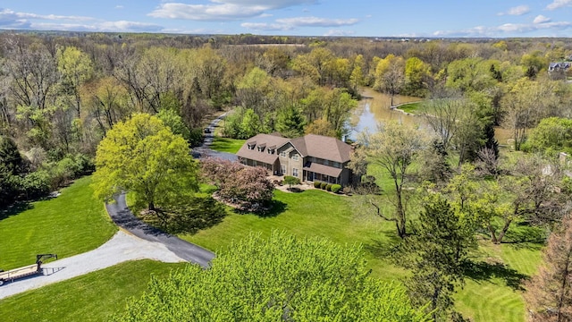 125 W Woodmere Dr, Tiffin, OH 44883 - aerial view with a water view and a wooded view