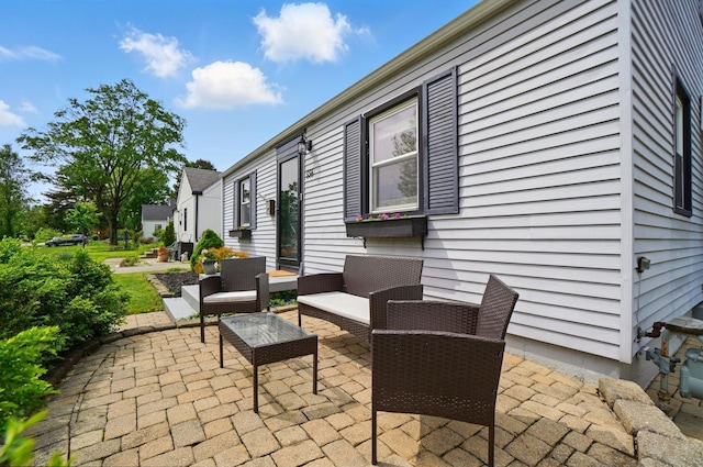 view of patio with an outdoor living space
