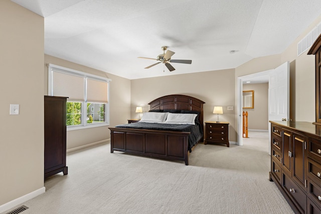 2543 Kemperwood Dr, Blacklick, OH 43004 - bedroom with baseboards, light colored carpet, and ceiling fan