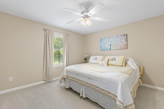 2543 Kemperwood Dr, Blacklick, OH 43004 - bedroom with light carpet, baseboards, and a ceiling fan