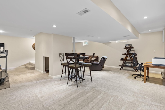 2543 Kemperwood Dr, Blacklick, OH 43004 - carpeted dining area featuring baseboards and recessed lighting