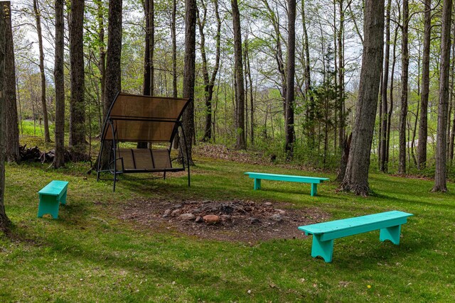 view of community featuring a yard