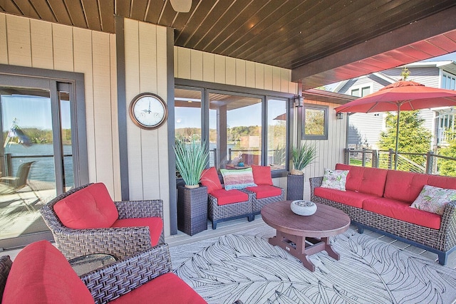 view of patio / terrace featuring an outdoor hangout area
