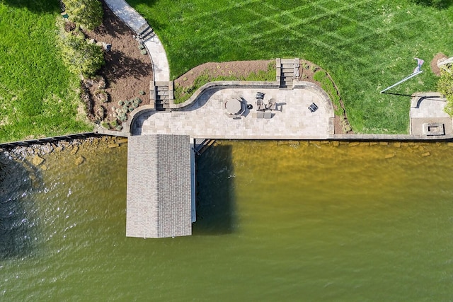 exterior space featuring a water view