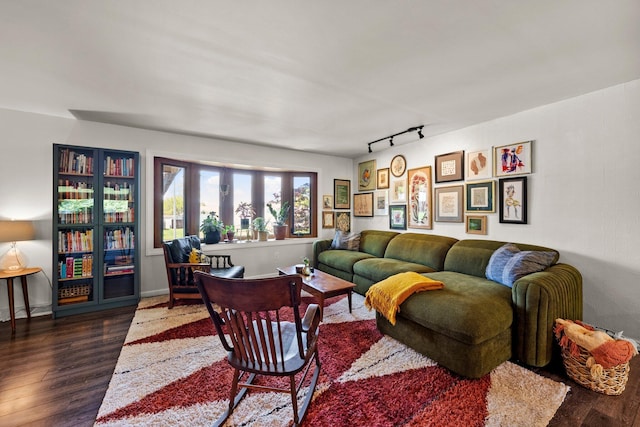 746 Ronson Ave, Columbus, OH 43230 - living room with dark wood-type flooring and track lighting