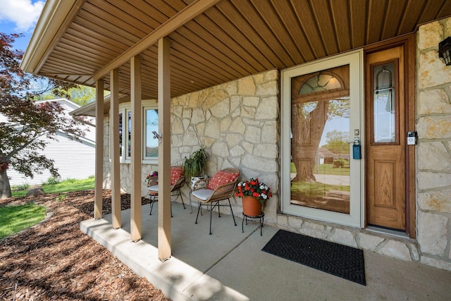 746 Ronson Ave, Columbus, OH 43230 - property entrance featuring stone siding and a porch
