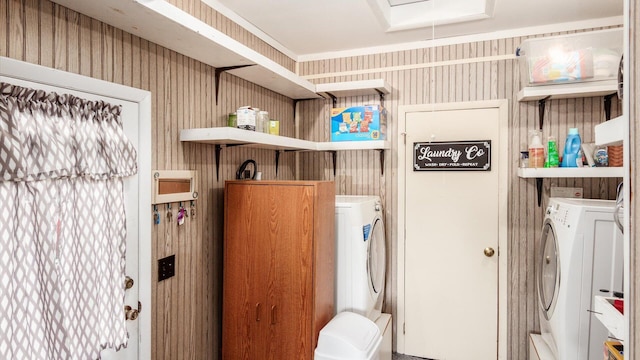 14672 Township Rd Unit 1062, Thornville, OH 43076 - washroom with washer / dryer and attic access