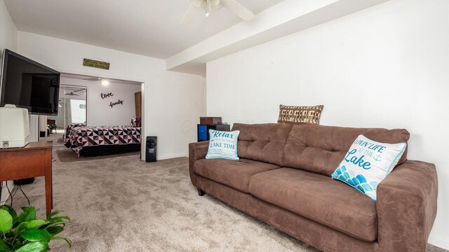 14672 Township Rd Unit 1062, Thornville, OH 43076 - living area featuring carpet flooring and a ceiling fan