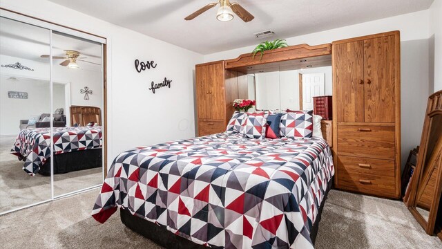 14672 Township Rd Unit 1062, Thornville, OH 43076 - bedroom featuring carpet flooring, a closet, and a ceiling fan