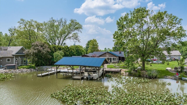 14672 Township Rd Unit 1062, Thornville, OH 43076 - dock area with boat lift and a water view