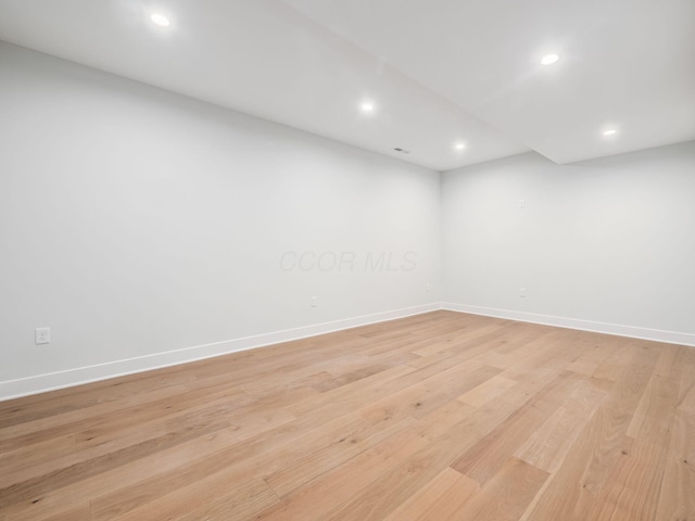 2355 Farleigh Rd, Columbus, OH 43221 - empty room with baseboards, light wood-type flooring, and recessed lighting