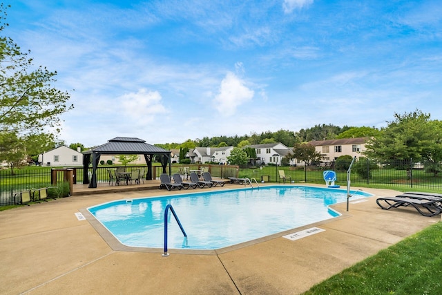 4977 Softwood Ct, Westerville, OH 43081 - community pool featuring a gazebo, a patio, and a residential view