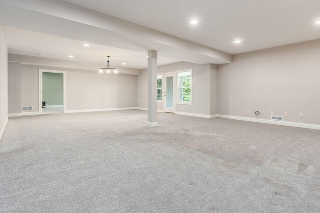 1393 Kearney Way, Delaware, OH 43015 - basement with baseboards, recessed lighting, and carpet