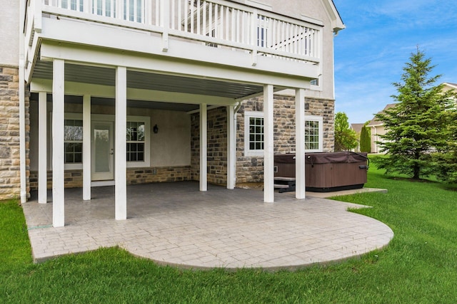 1393 Kearney Way, Delaware, OH 43015 - view of patio with a hot tub and a balcony