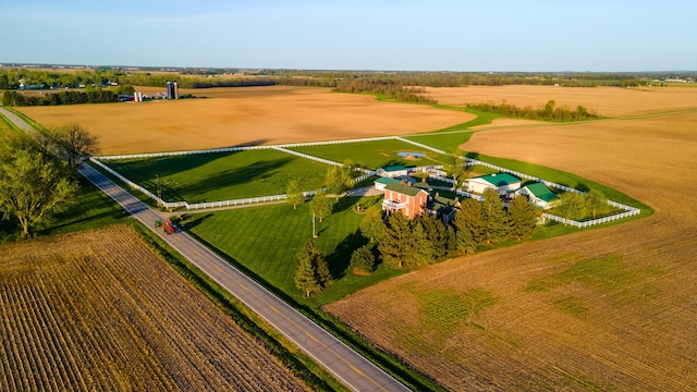 drone / aerial view with a rural view