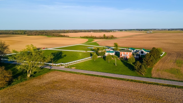 bird's eye view with a rural view