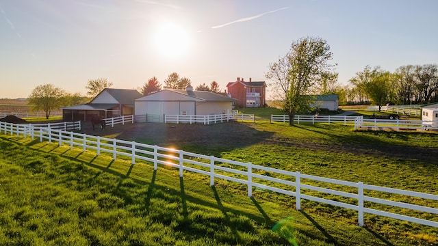 exterior space with a rural view
