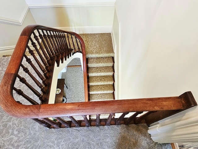 3851 Snow Hill Rd SW, Washington Court House, OH 43160 - stairs with crown molding