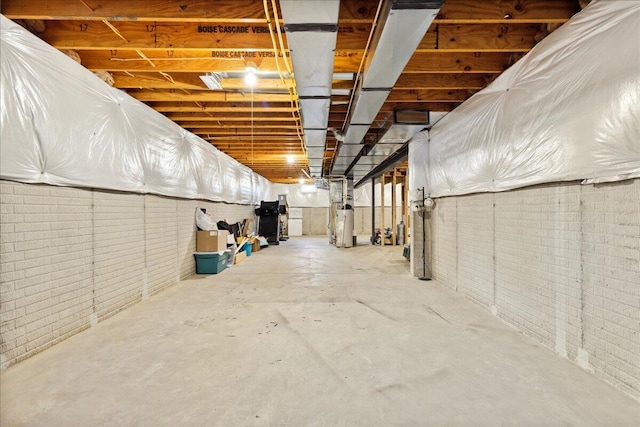view of unfinished basement