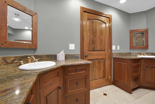 1799 Baldridge Rd, Columbus, OH 43221 - bathroom with vanity and tile patterned flooring