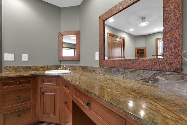 1799 Baldridge Rd, Columbus, OH 43221 - bathroom with vanity and recessed lighting