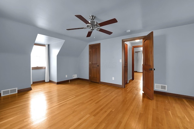 1799 Baldridge Rd, Columbus, OH 43221 - additional living space featuring a ceiling fan, light wood finished floors, and baseboards