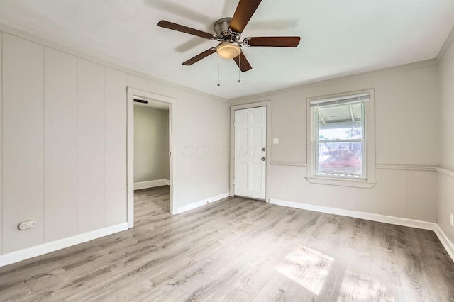 1273 Minnesota Ave, Columbus, OH 43211 - unfurnished room featuring a ceiling fan, light wood finished floors, and baseboards