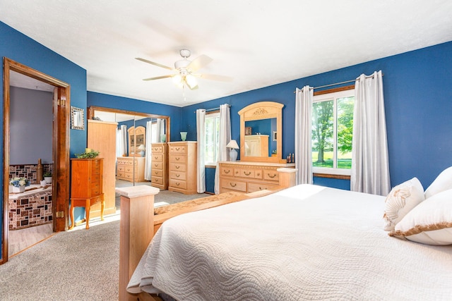 333 Salem Rd, Caledonia, OH 43314 - carpeted bedroom featuring multiple windows and a ceiling fan