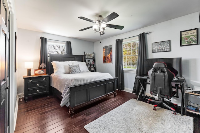 1012 Lake Fork Rd, Utica, OH 43080 - bedroom with baseboards, dark wood finished floors, and multiple windows