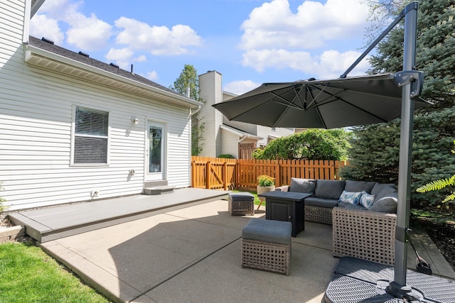 1479 Brookforest Dr, Columbus, OH 43204 - view of patio / terrace with fence, a deck, and outdoor lounge area