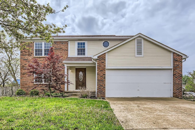 3861 Trestle Ct, Columbus, OH 43204 - traditional-style house with driveway, brick siding, and an attached garage